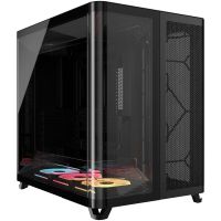 caja corsair air 5400 lx-r link rgb triple camara vidrio templado negro