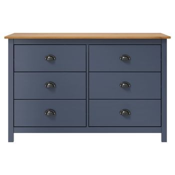 Mesita De Noche | Mesilla De Noche Hill Madera Maciza De Pino Gris 125x40x80 Cm