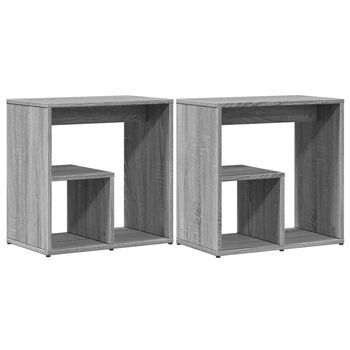 2 Uds Mesa Auxiliar | Mesita Auxiliar | Mesa De Café Madera Ingeniería Gris Sonoma 50x30x50 Cm