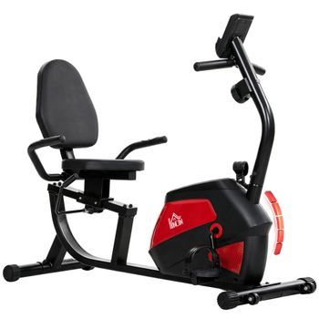 Bicicleta Estática Rolipo Reclinada Con Respaldo, 8 Niveles De Resistencia Magnética, Pantalla Lcd Y Asiento Ajustable