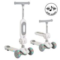 patinete 2 en 1 byox streetpro con asiento luces y musica - grey