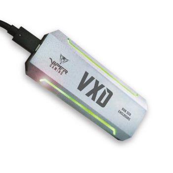 Caja externa SSD Patriot VXD M.2 PCIe 3.0 Aluminio Plata USB Type-C Hot-swap