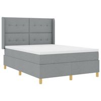 cama con somier con colchon gris claro 140 x 190 cm tela