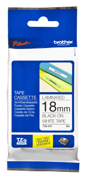 Tape/18mm black on white f P-Touch TZE