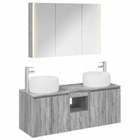 juego de muebles de bano 4 pcs sonoma gris madera de ingenieria vidaxl