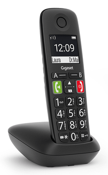 TELEFONO FIJO INALAMBRICO GIGASET E290 TECLAS GRANDES Y PANTALLA DE ALTA VISIBILIDAD 150 CONTACTOS NEGRO