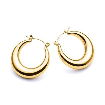 Pendientes de acero inoxidable chapado en oro para mujer