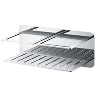 portasapone frontal gris en acero inoxidable 304 y laton con acabado cromado