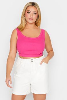 Yours Vaquero Corto Blanco Cinturilla Elástica, Mujer Curvy Y Tallas Grandes, Yours