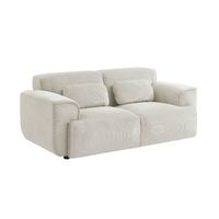 sofa de pana 2 plazas crema