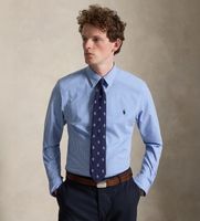 polo ralph lauren para hombre 710928254004 camisa elastica de popelina slim fit azul m casual algodon clasico manga larga