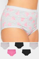 juego 5 bragas algodon corazones de estampado animal