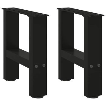 Patas Para Mesa De Centro De Acero Negro 2 Uds | Patas Para Mesa 30×40 Cm
