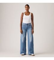 levis para mujer 0039b-0021 jeans 728 de pierna ancha y tiro alto azul 2630 casual algodon denim