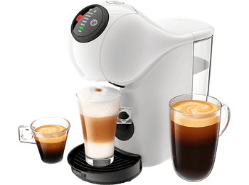 Cafetera de cápsulas - Krups Genio S KP2431AS,1500 W, 15 bar, 0.8 L, Calentamiento en 30 s., Bebidas calientes y frías, Función XL, Modo Eco, Blanca