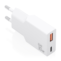 aisens - cargador ultra delgado gan 30w 1xusb-c pd30 qc40 1xusb-a qc30 blanco