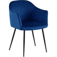 silla de comedor de terciopelo jaysie azul oscuro 58x57x80 cm clp