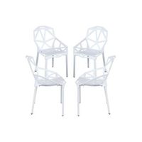 pack 4 sillas omega de polipropileno 805459 cm - blanco