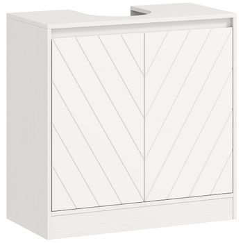 Mueble Bajo Lavabo Blanco De Mdf Y Aglomerado, Homcom, 60 X 30 X 59,8 Cm – Blanco