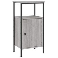 mesita de noche  mesilla de noche madera de ingenieria gris sonoma 41x31x80 cm