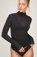 hunkemoller camiseta de cashmere con cuello alto super suave negro