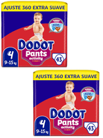 dodot pants panales braguita activity extra-jumbo pack t4 9-15 kg 2x43 uds