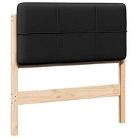 cabecero tapizado marron y negro 100 cm madera de pino macizo vidaxl