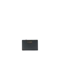 cartera pequena con monedero estampado saffiano y lettering black
