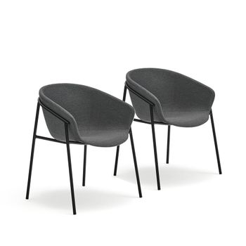 Pack 2 sillas de comedor gris oscuro