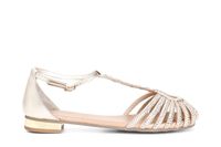 sandalias t de piel con microstrass gold