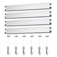 colgar cuadros sin agujeros pack 6 metros eurohang guias aluminio plata mate 150 cm con 6 colgadores fast nylon clips tapas tornillos