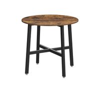 mesa de comedor o80 cm con tablero para muebles con patas metalicas acabado marronnegro
