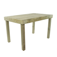 mesa de jardin rectangular madera tratada para exterior 120x76x76 cm vidahuerto