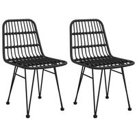 pack 2 uds sillas de jardin  silla de exterior  sillon ratan sintetico negro 48x62x84 cm