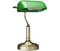 homcom lampara de escritorio banquero vintage lampara de mesa banker e27 con pantalla orientable a 45 interruptor basculante para hogar dormitorio oficina biblioteca verde