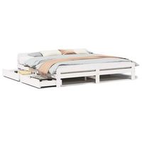 cama de matrimonio  cama de adulto  cama sin colchon madera maciza de pino blanca 180x200 cm