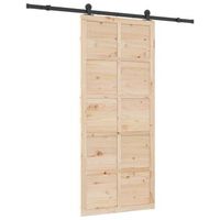 puerta corredera natural 90 x 208 cm madera de pino maciza vidaxl