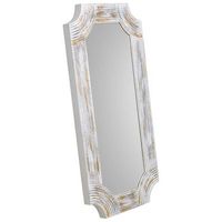 espejo rectangular de madera con relieve gris 60x120x5