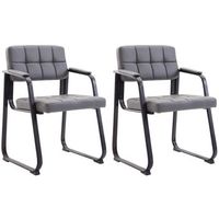 set de 2 sillas de conferencia canada b simil cuero gris 58x59x84 cm clp