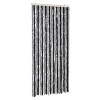 cortina antimoscas chenilla gris y negro 90x200 cm