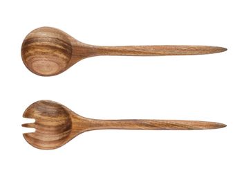 Cubiertos para ensalada de madera de acacia