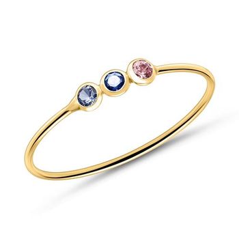 Anillo de mujer de oro de 9 quilates con piedras de circonita