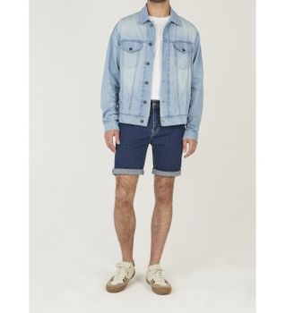 Pepe Jeans para hombre. PM80000395CB Pantalón corto Slim Hatch azul (29), Casual, Algodón, Denim