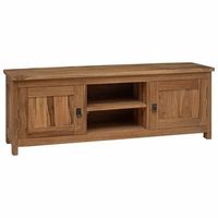 mueble de tv 110 x 30 x 40 cm natural madera de teca maciza vidaxl