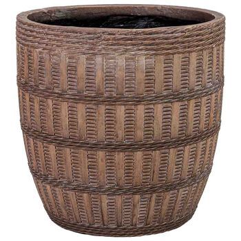 Macetero De Fibra De Vidrio Marrón 41x41x41 Cm