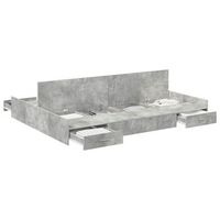cama matrimonial  cama para adulto  cama con almacenamiento con cabecera gris concreto 140 x 190 cm