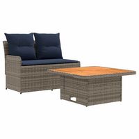 sofa de jardin con reposabrazos y mesa elevable 2 pieza vidaxl