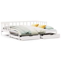 sofa cama nido con cajones sin colchon blanco 90x200 cm vidaxl