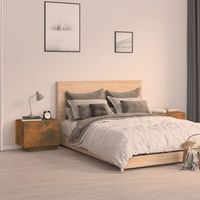 mesita de noche - mueble para dormitorio - madera contrachapada - roble ahumado 100x35x40cm