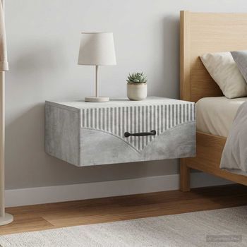 Mesitas De Noche De Pared - Madera De Ingeniería - Gris Hormigón (49x34.5x20cm)